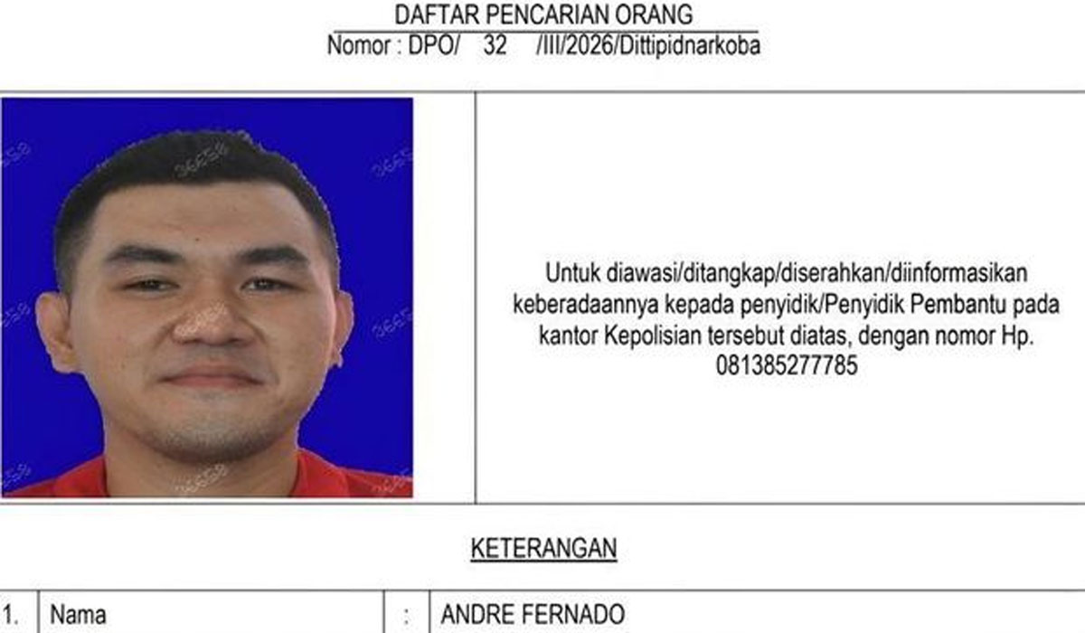 Waspada! Polisi Beberkan Ciri-Ciri Koh Andre ‘The Doctor’, Pemasok Sabu yang Masih Buron